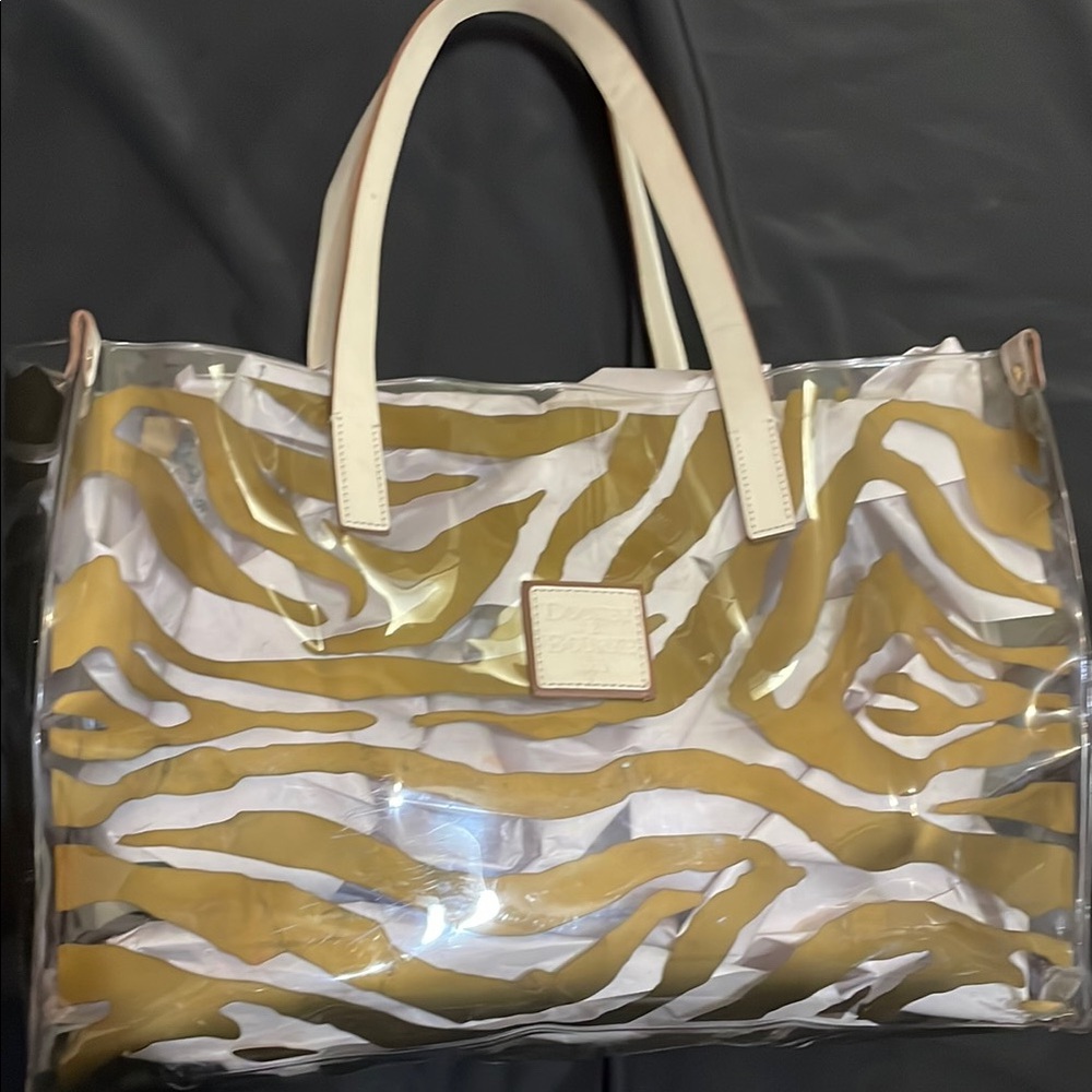 Dooney & bourke Clear Tote Bag with white leather accents
